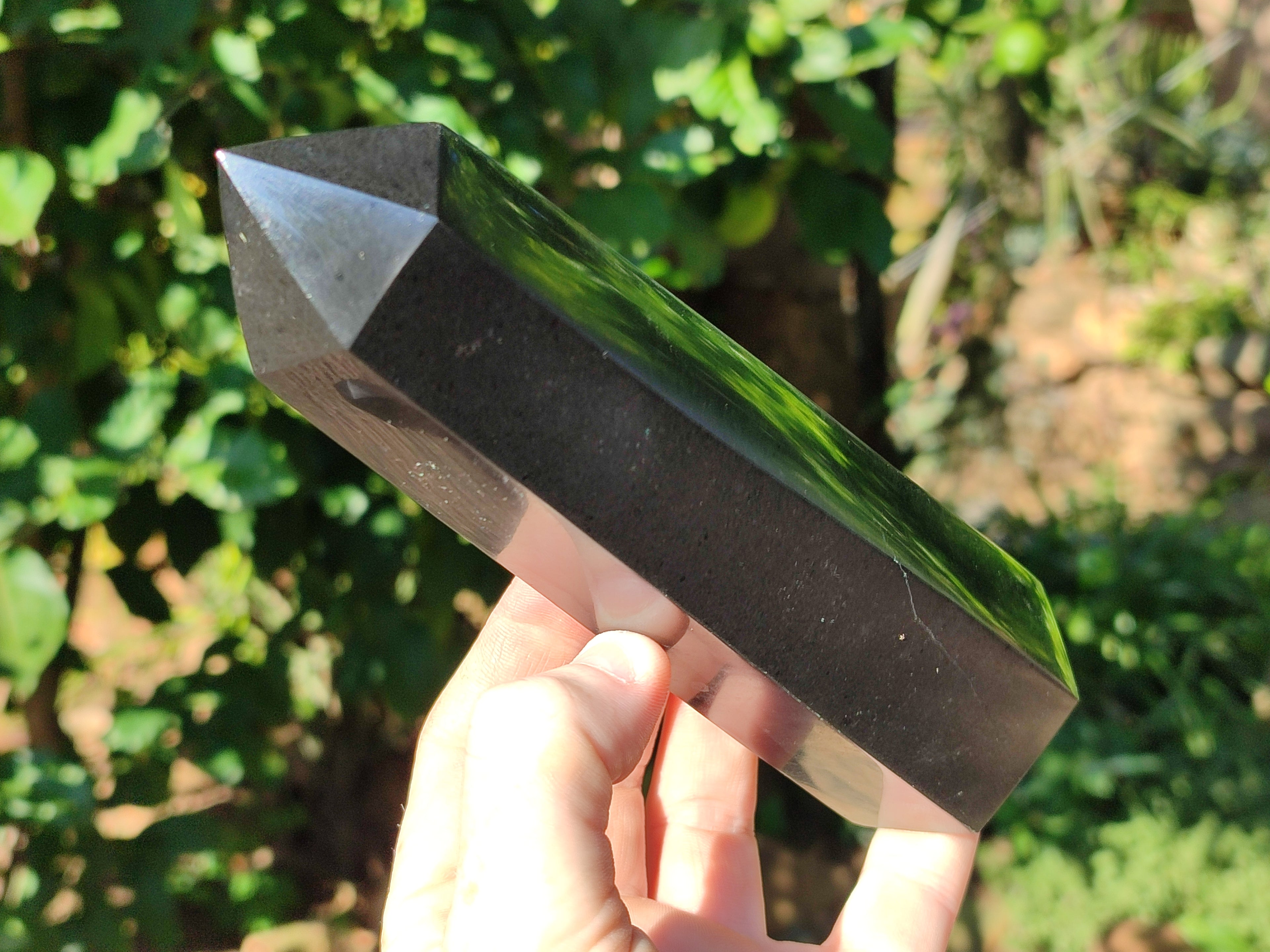 Polished Black Basalt Points x 4 From Antsirabe, Madagascar - Toprock Gemstones and Minerals 