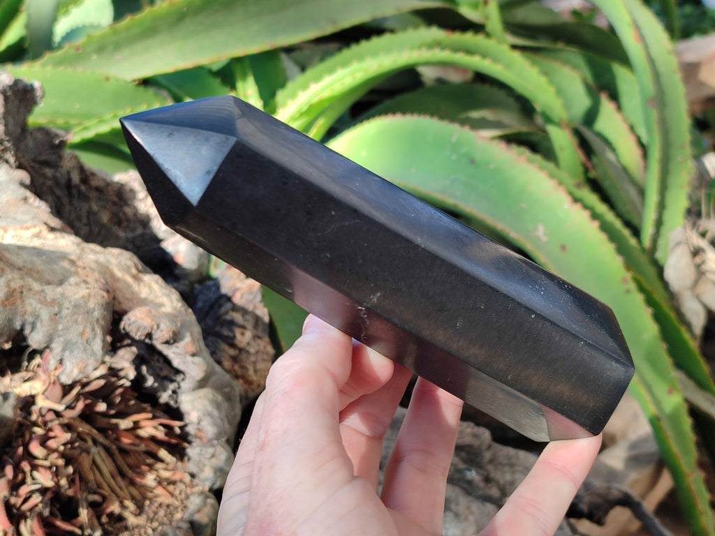 Polished Black Basalt Points x 4 From Antsirabe, Madagascar - Toprock Gemstones and Minerals 