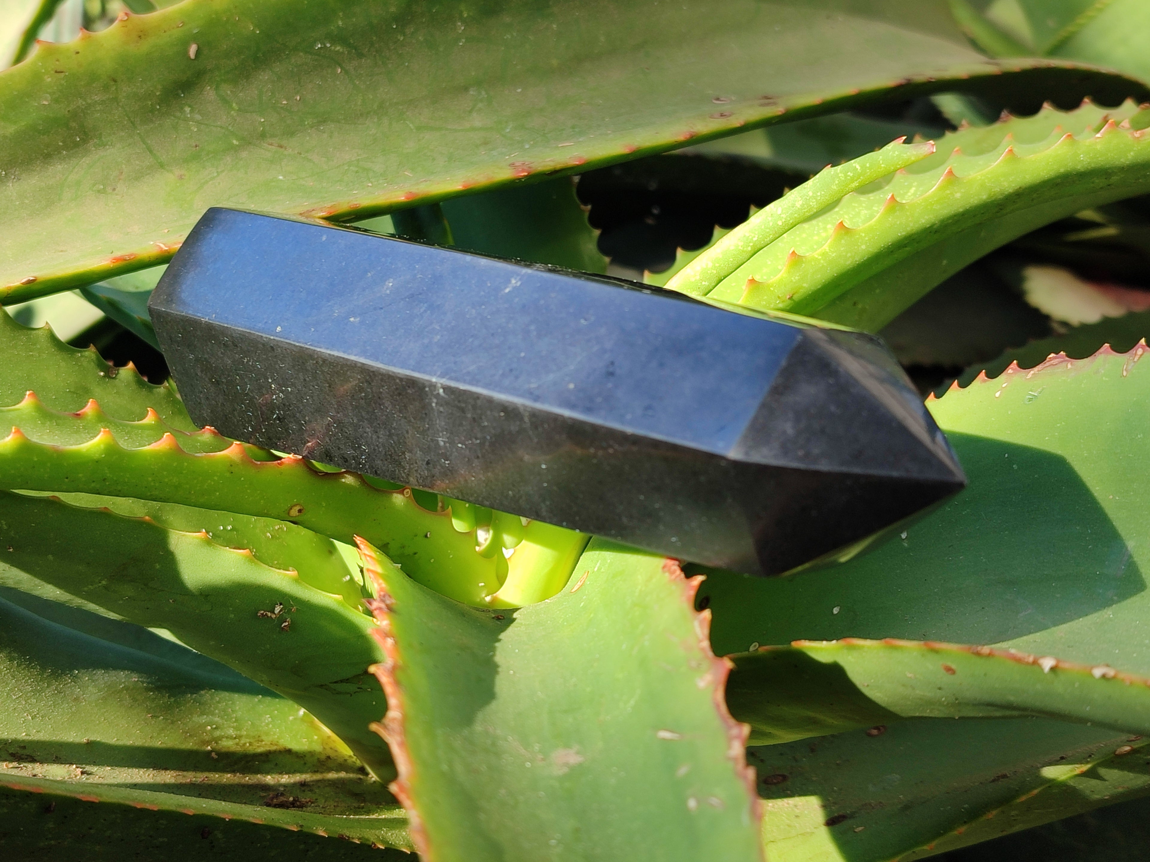 Polished Black Basalt Points x 4 From Antsirabe, Madagascar - Toprock Gemstones and Minerals 