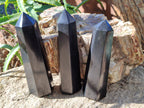 Polished Black Basalt Points x 4 From Antsirabe, Madagascar - Toprock Gemstones and Minerals 