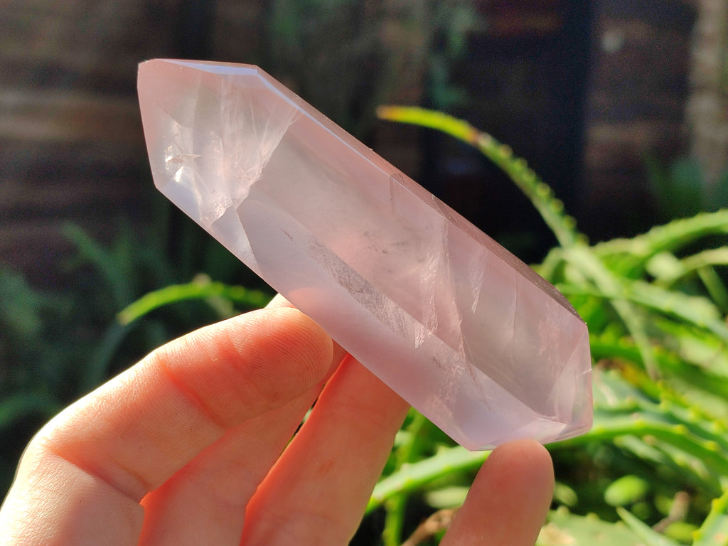 Polished Double Terminated Rose Quartz Points x 6 Ambatondrazaka, Madagascar - Toprock Gemstones and Minerals 