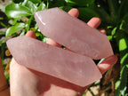 Polished Double Terminated Rose Quartz Points x 6 Ambatondrazaka, Madagascar - Toprock Gemstones and Minerals 