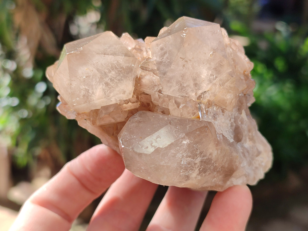 Natural Cascading Smokey Phantom Quartz Clusters x 2 From Luena, Congo - Toprock Gemstones and Minerals 