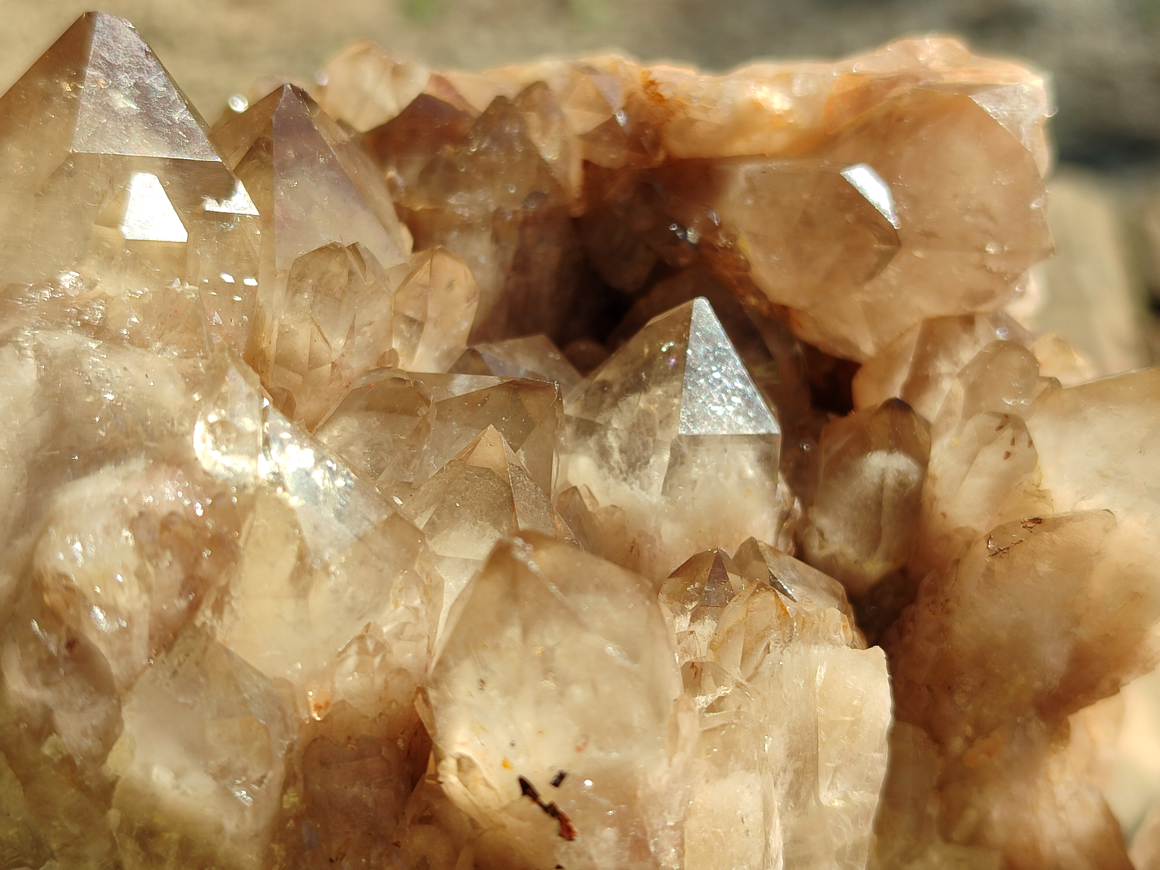 Natural Cascading Smokey Phantom Quartz Clusters x 2 From Luena, Congo - Toprock Gemstones and Minerals 