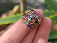 Polished 9 Carat Gold Plated Faceted Rings x 12 From Southern Africa