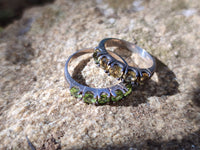 Polished 9 Carat Gold Plated Faceted Rings x 12 From Southern Africa