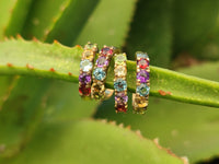 Polished 9 Carat Gold Plated Faceted Rings x 12 From Southern Africa