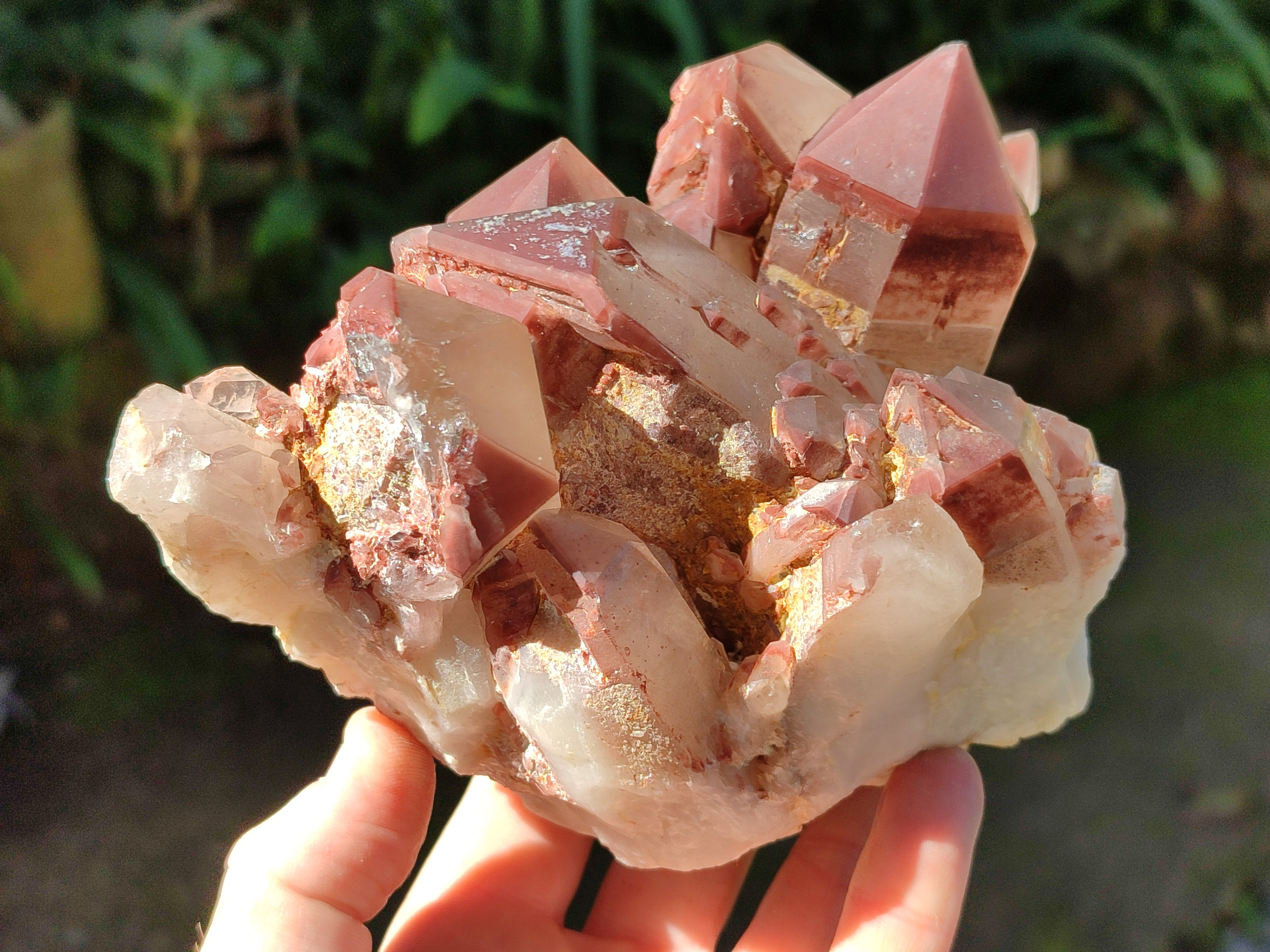 Natural Red Hematoid Quartz Clusters x 2 From Karoi, Zimbabwe - Toprock Gemstones and Minerals 