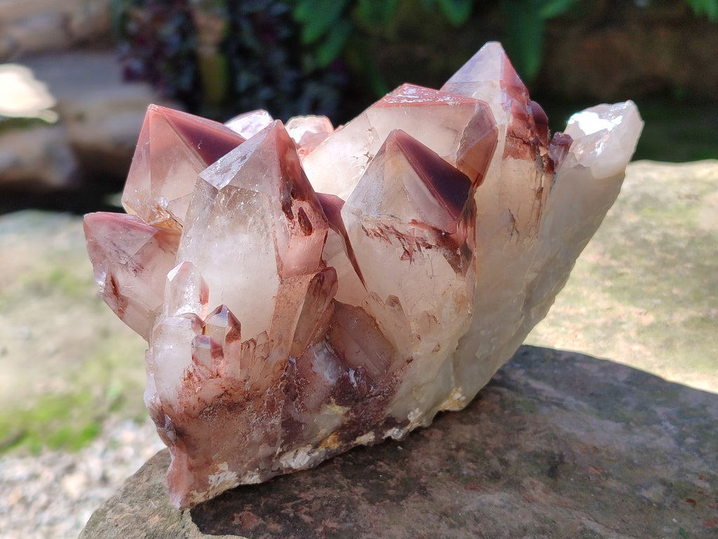 Natural Red Hematoid Quartz Clusters x 2 From Karoi, Zimbabwe - Toprock Gemstones and Minerals 