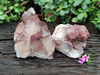 Natural Red Hematoid Quartz Clusters x 2 From Karoi, Zimbabwe