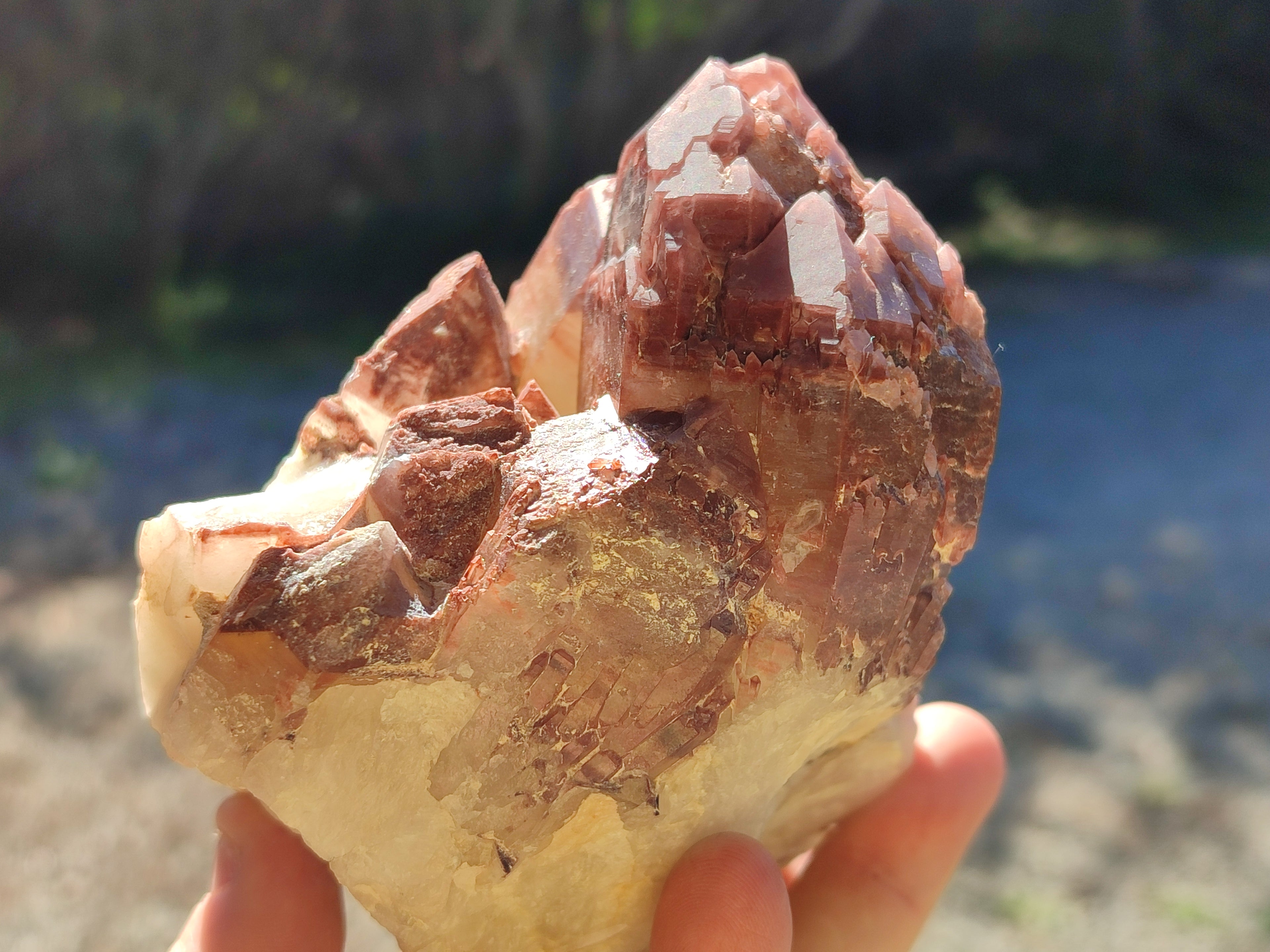 Natural Red Hematoid Quartz Clusters x 2 From Karoi, Zimbabwe - Toprock Gemstones and Minerals 