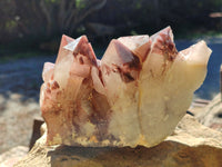 Natural Red Hematoid Quartz Clusters x 2 From Karoi, Zimbabwe