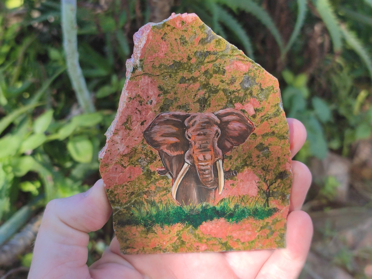 Hand Made Animal Decoupage Stone Slabs x 4 From Southern Africa - Toprock Gemstones and Minerals 