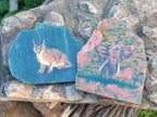 Hand Made Animal Decoupage Stone Slabs x 4 From Southern Africa - Toprock Gemstones and Minerals 