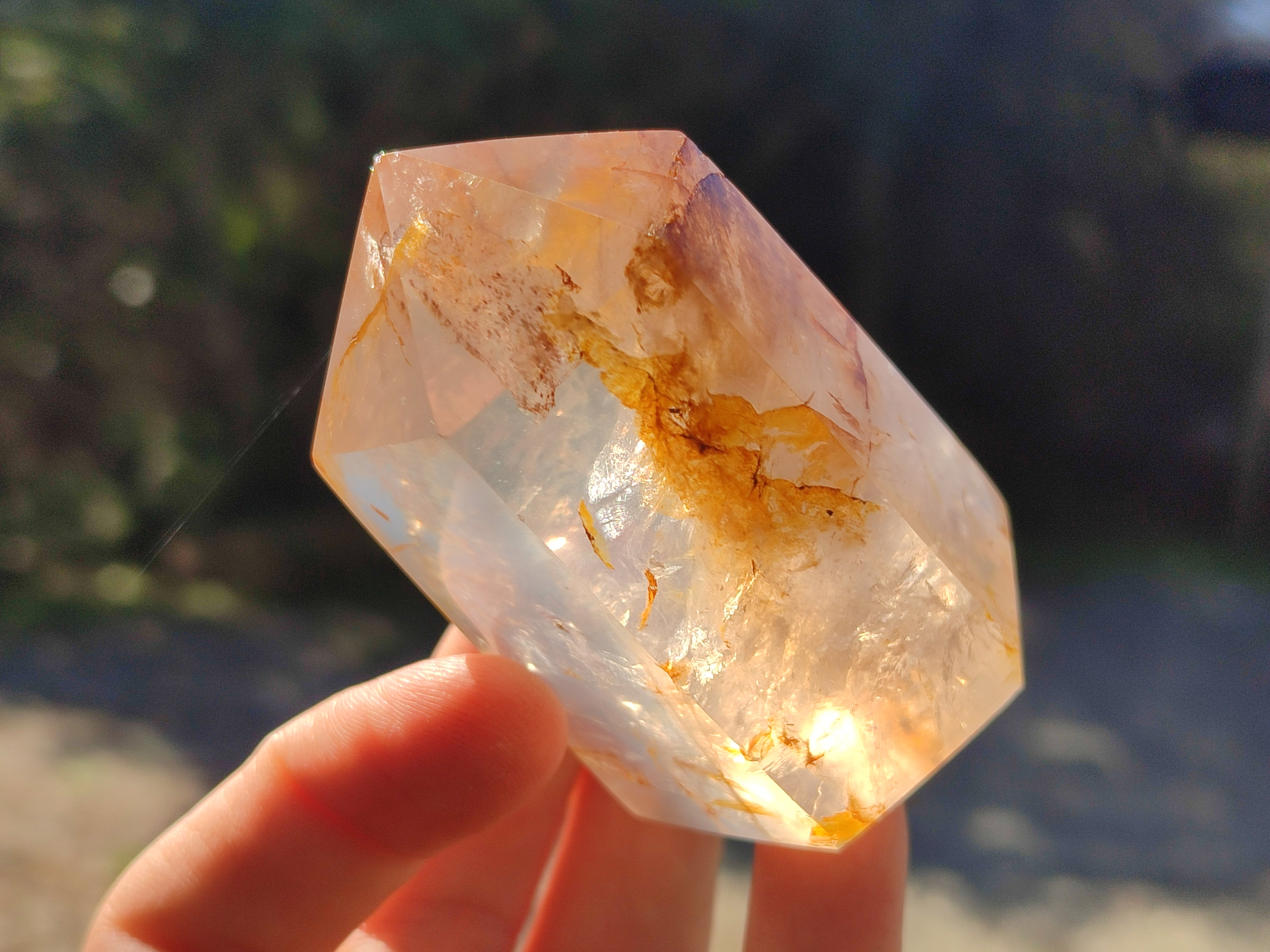 Polished Mixed Limonite Veil Quartz and Girasol Crystals x 4 From Madagascar - Toprock Gemstones and Minerals 