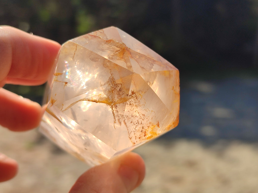 Polished Mixed Limonite Veil Quartz and Girasol Crystals x 4 From Madagascar - Toprock Gemstones and Minerals 