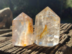 Polished Mixed Limonite Veil Quartz and Girasol Crystals x 4 From Madagascar - Toprock Gemstones and Minerals 