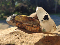 Natural Smokey Quartz Crystals with Black Tourmaline & Hyalite Opal x 35 From Erongo, Namibia