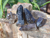 Natural Smokey Quartz Crystals with Black Tourmaline & Hyalite Opal x 35 From Erongo, Namibia