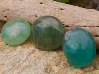 Polished Green Fluorite Palm Stones x 20 From Madagascar - Toprock Gemstones and Minerals 