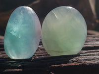Polished Green Fluorite Palm Stones x 20 From Madagascar - Toprock Gemstones and Minerals 