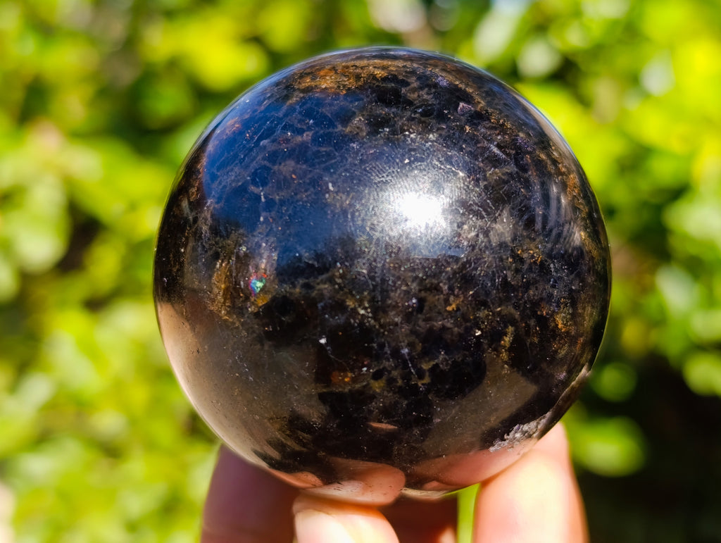 Polished Rare Blue Spark Iolite Spheres with Pink Feldspar Spots x 5 From Madagascar - Toprock Gemstones and Minerals 