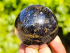 Polished Rare Blue Spark Iolite Spheres with Pink Feldspar Spots x 5 From Madagascar - Toprock Gemstones and Minerals 
