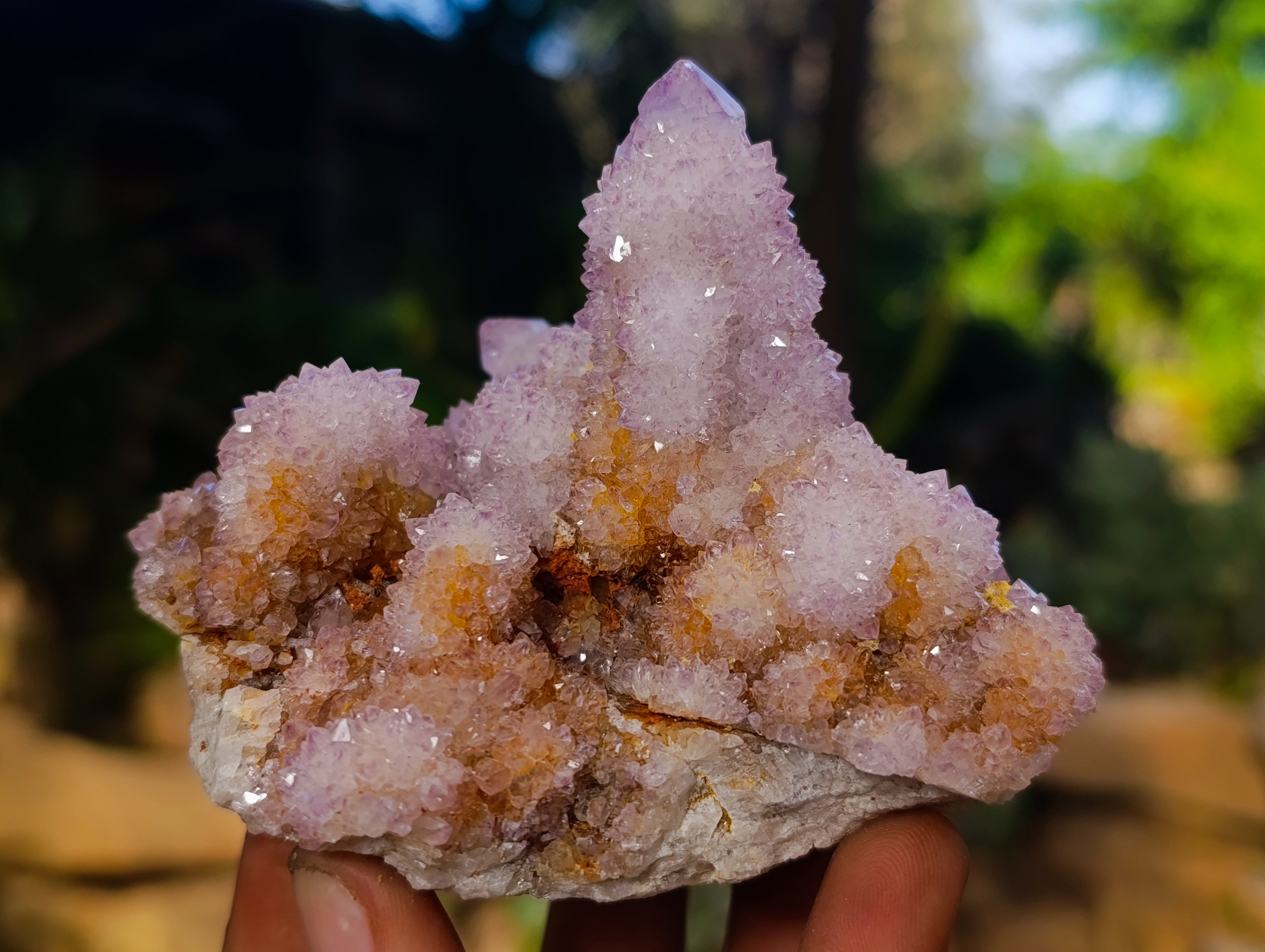 Natural Hematoid and Amethyst Spirit Quartz Clusters x 2 From South Africa - Toprock Gemstones and Minerals 