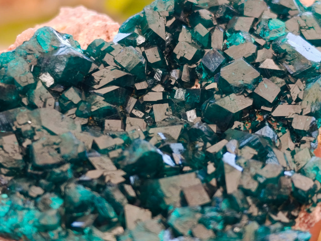 Natural Dioptase On Dolomite Specimens x 3 From Likasi, Congo - Toprock Gemstones and Minerals 