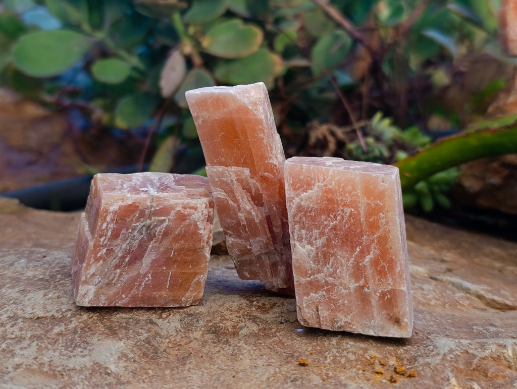 Natural Sunset Orange Calcite Specimens x 24 From Spitzkop, Namibia - Toprock Gemstones and Minerals 