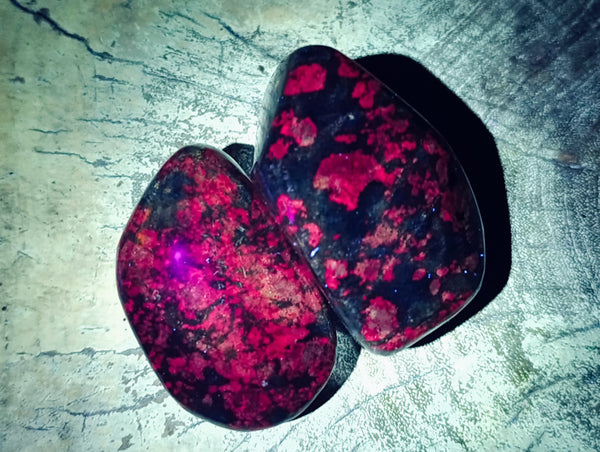 Polished Ruby Corundum In Chrome Verdite Free Forms x 6 From Zimbabwe