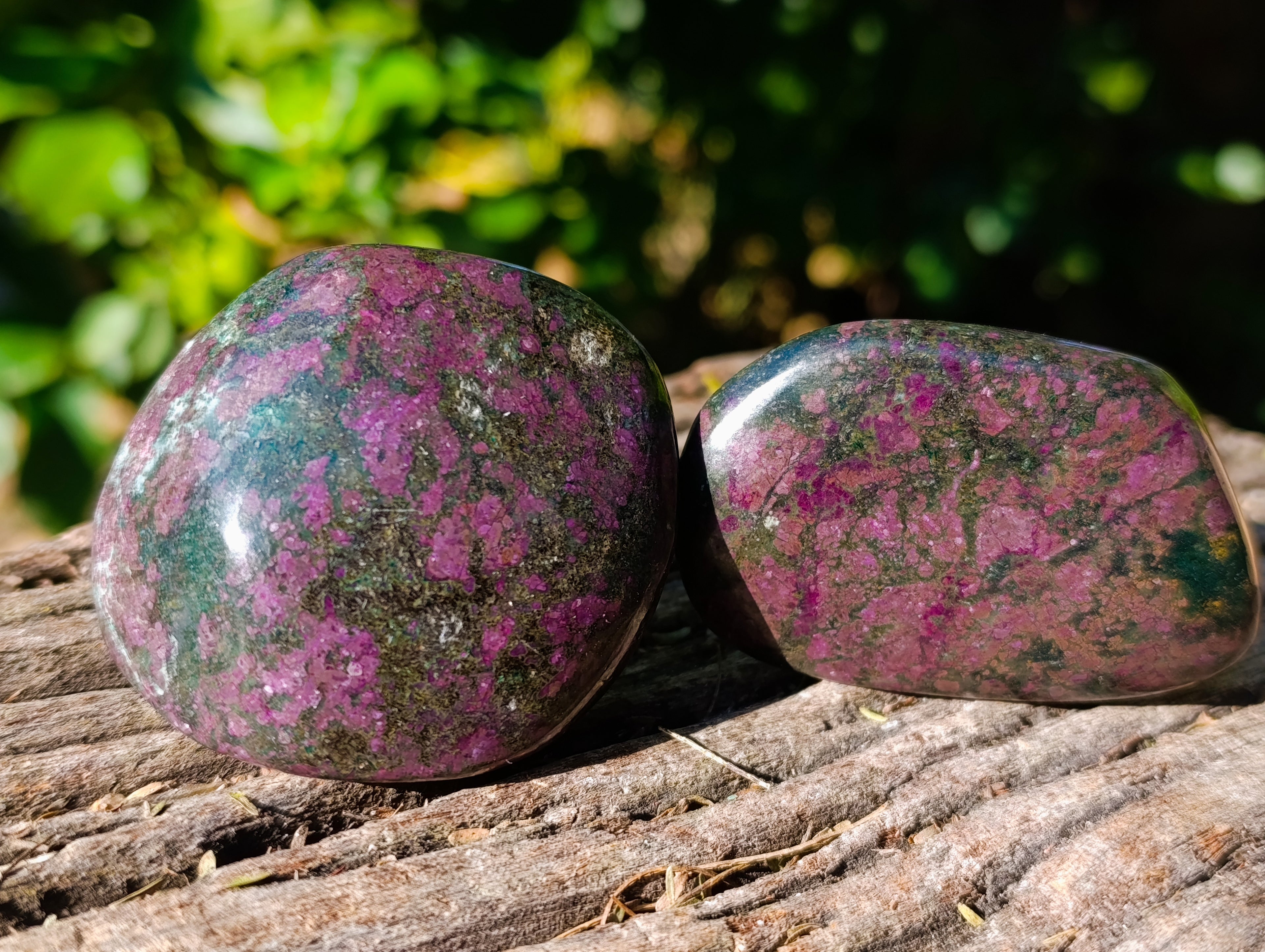 Polished Ruby Corundum In Chrome Verdite Free Forms x 6 From Zimbabwe - Toprock Gemstones and Minerals 