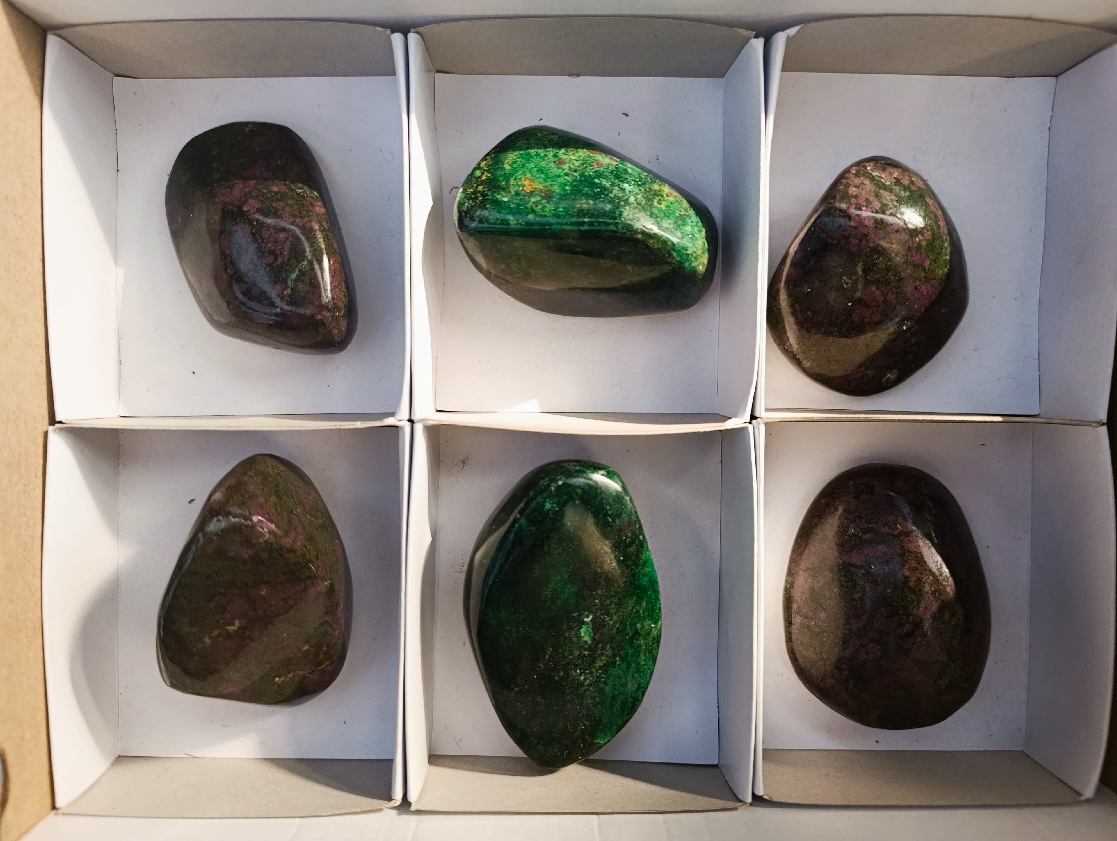 Polished Ruby Corundum In Chrome Verdite Free Forms x 6 From Zimbabwe - Toprock Gemstones and Minerals 