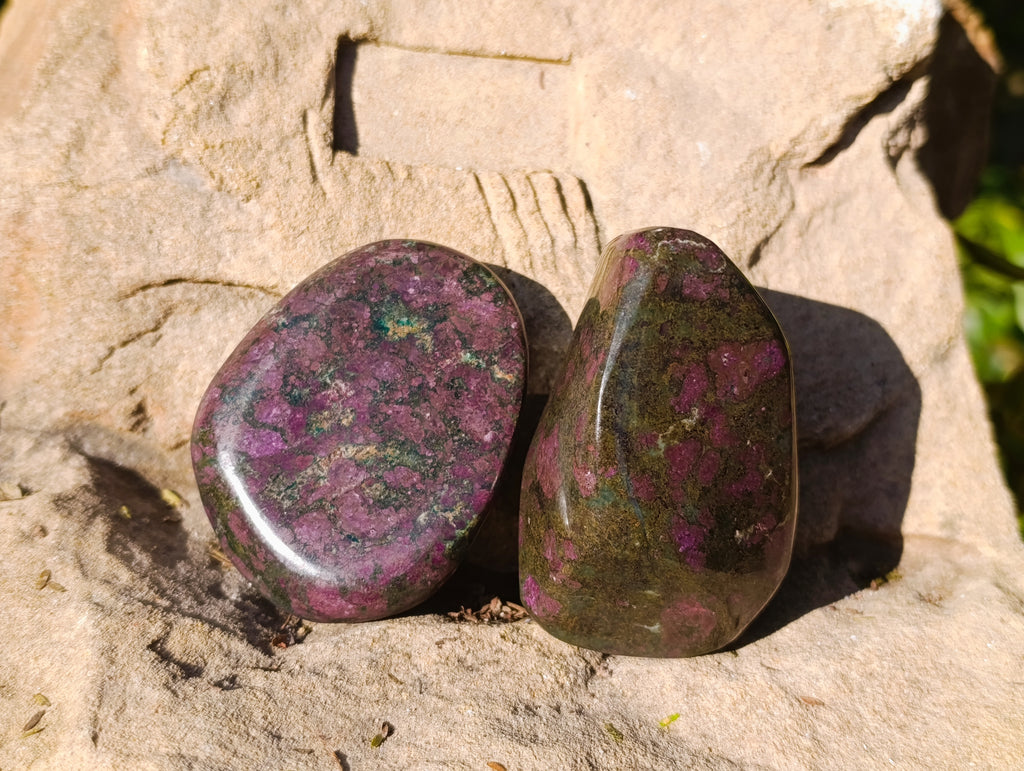 Polished Ruby Corundum In Chrome Verdite Free Forms x 6 From Zimbabwe - Toprock Gemstones and Minerals 