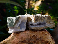 Natural Blue Lace Agate Geode Specimens x 24 From Nsanje, Malawi
