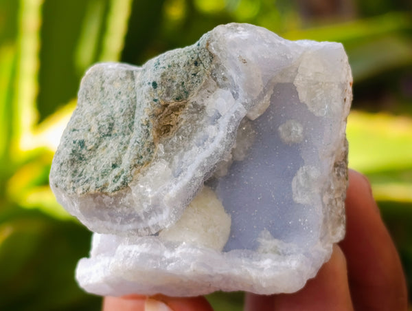Natural Blue Lace Agate Geode Specimens x 24 From Nsanje, Malawi