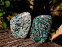 Polished Emerald Mica In Matrix Standing Free Forms x 4 From Mutoko, Zimbabwe - Toprock Gemstones and Minerals 