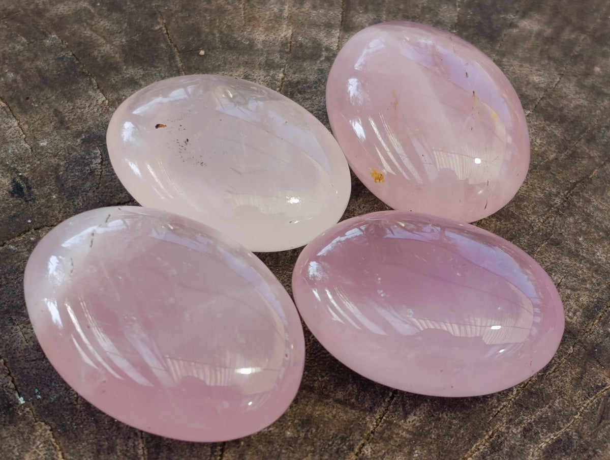 Polished Rose Quartz Palm Stones x 35 From Ambatondrazaka, Madagascar - Toprock Gemstones and Minerals 