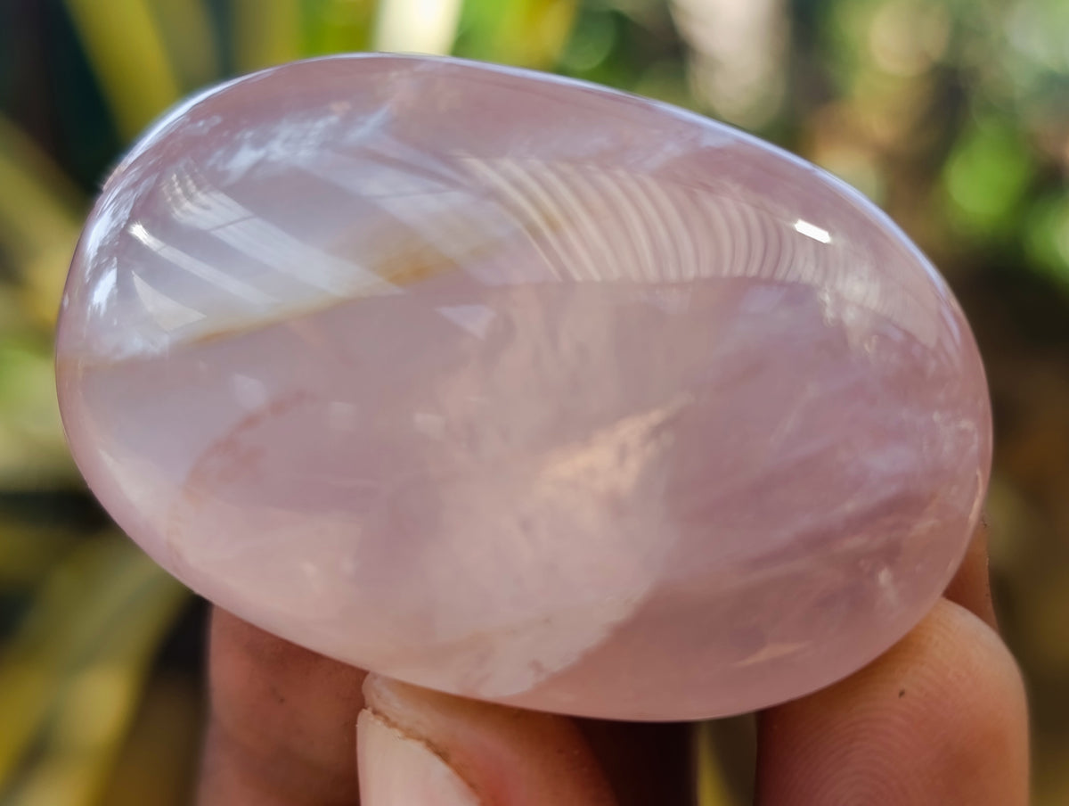 Polished Rose Quartz Palm Stones x 35 From Ambatondrazaka, Madagascar - Toprock Gemstones and Minerals 