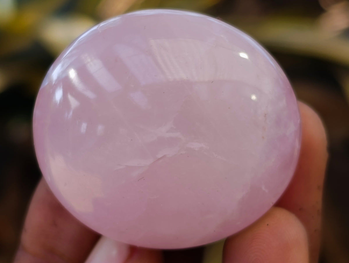 Polished Rose Quartz Palm Stones x 35 From Ambatondrazaka, Madagascar - Toprock Gemstones and Minerals 