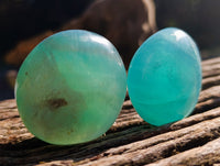 Polished Green Fluorite Palm Stones x 20 From Madagascar