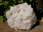 Natural White Phantom Quartz Clusters x 2 From Madagascar - Toprock Gemstones and Minerals 