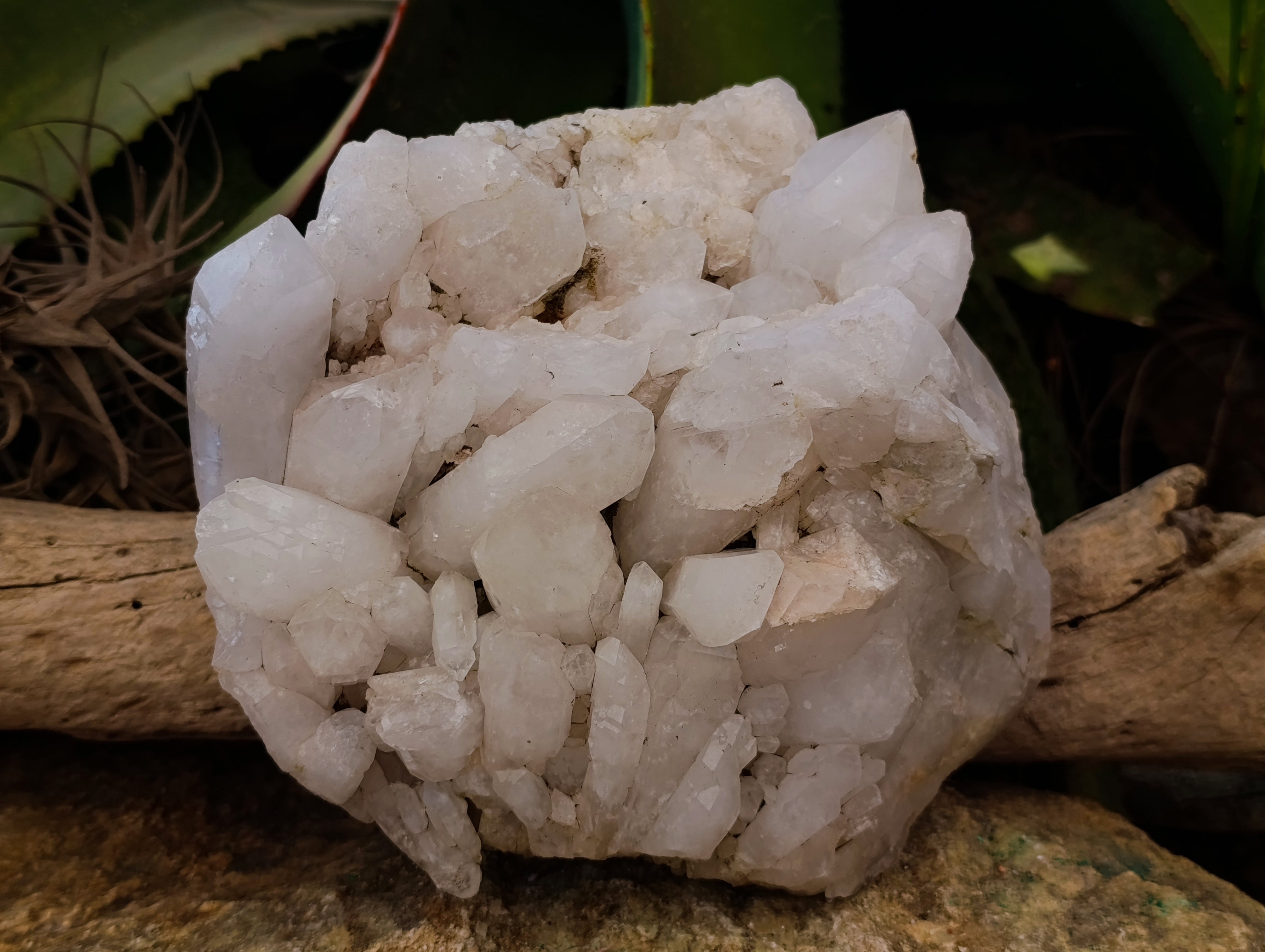 Natural White Phantom Quartz Clusters x 2 From Madagascar - Toprock Gemstones and Minerals 