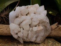 Natural White Phantom Quartz Clusters x 2 From Madagascar