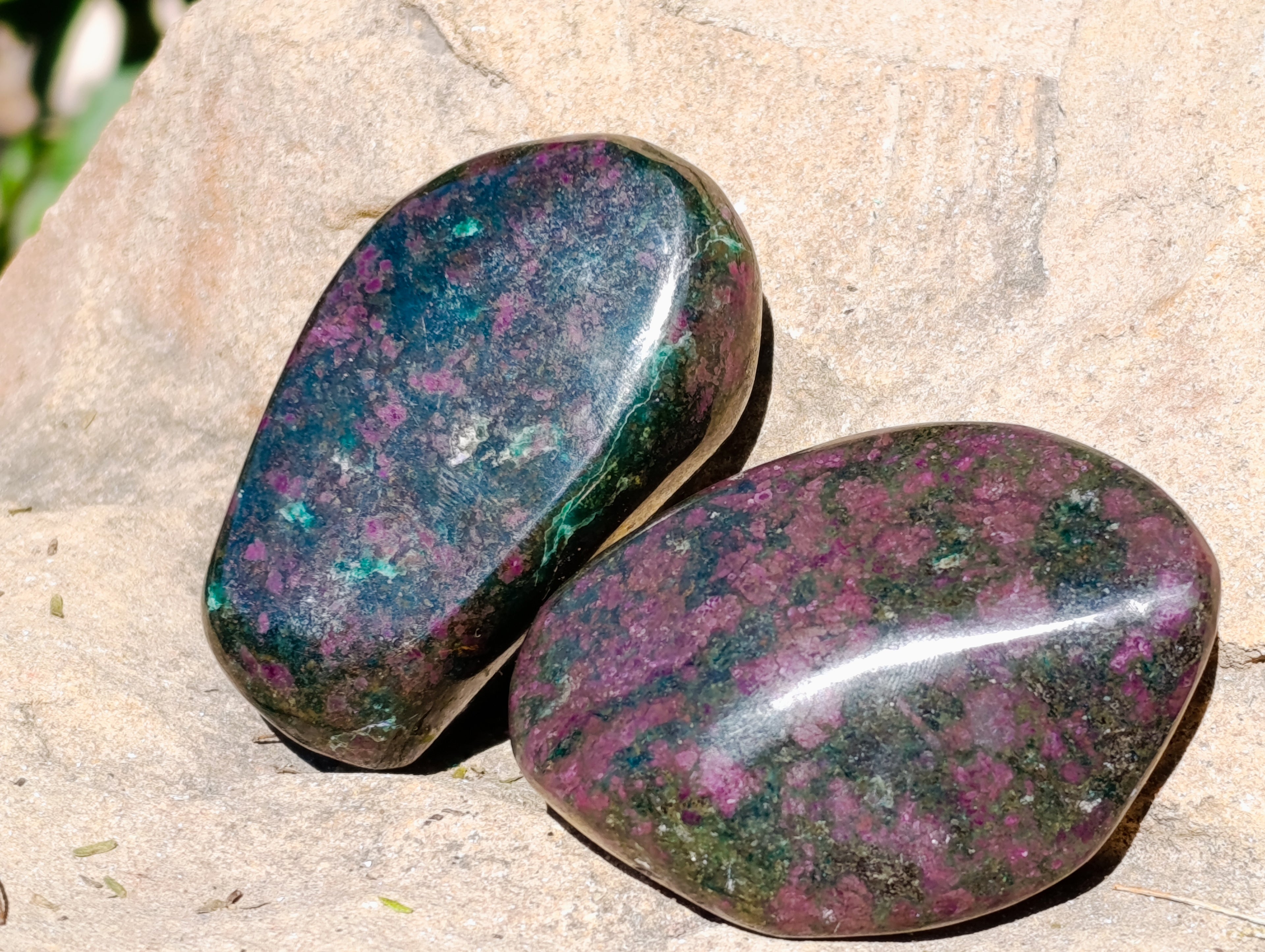 Polished Ruby Corundum In Chrome Verdite Free Forms x 6 From Zimbabwe - Toprock Gemstones and Minerals 