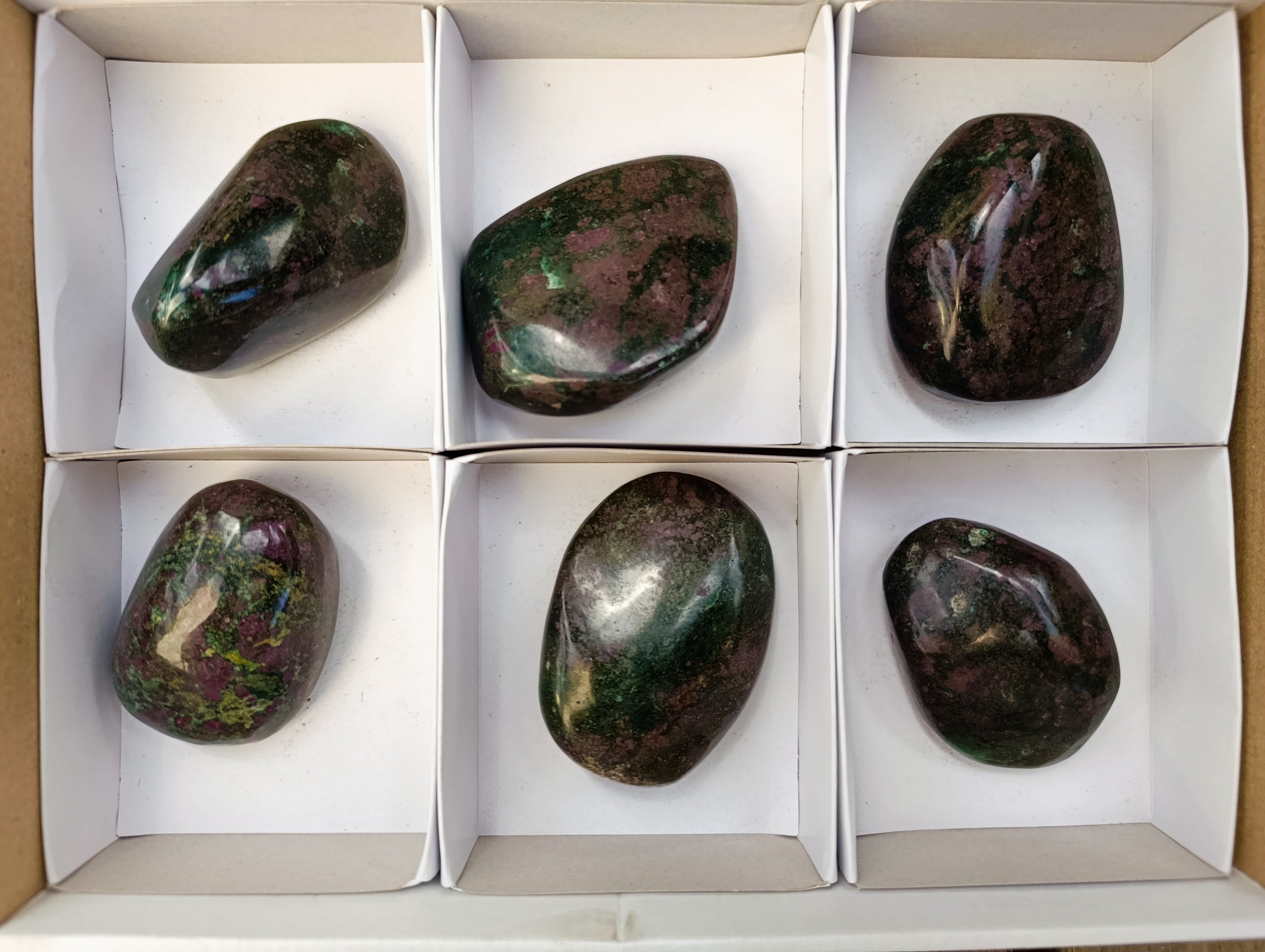 Polished Ruby Corundum In Chrome Verdite Free Forms x 6 From Zimbabwe - Toprock Gemstones and Minerals 