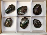 Polished Ruby Corundum In Chrome Verdite Free Forms x 6 From Zimbabwe