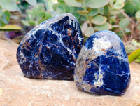Polished Sodalite Standing Free Forms x 4 From Kunene River, Namibia