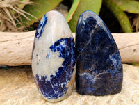 Polished Sodalite Standing Free Forms x 4 From Kunene River, Namibia