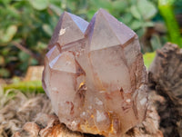 Natural Red Hematoid Quartz Clusters x 3 From Karoi, Zimbabwe
